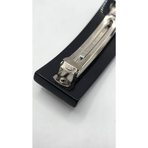 Chanel Black Silver-tone Interlocking CC Charm hair clip - Picture 11 of 13